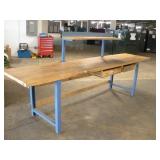 11 1/2 FT BUTCHER BLOCK TOP WORK BENCH