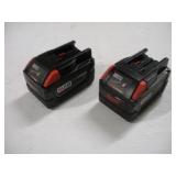 (2) MILWAUKEE M-28 RED LITHIUM XC 28V BATT.