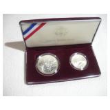 1998 SILVER KENNEDY $1 AND HALF DOLLAR COIN SET