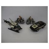 VINTAGE "CHIPS" TOY HELICOPTER - COP CAR - AND