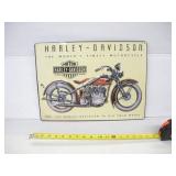 HARLEY DAVIDSON METAL SIGN 17X12