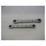 (2) SNAPON RATCHETING DOUBLE BOX END WRENCHES
