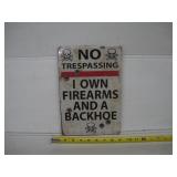 NO TRESPASSING METAL SIGN 8X12