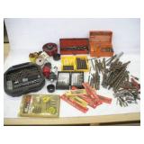 ASSORTED DRILL BITS - HOLE SAWS - ROUTER BITS AND