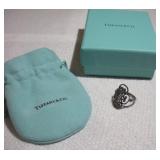 TIFFANY & CO. STERLING SILVER RING W/