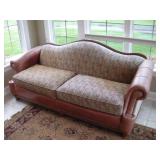 LEATHER TRIMMED COUCH 86X36X37