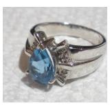 14K WHITE GOLD (585) TURUOISE RING