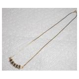 14K GOLD NECKLACE W/ BLUE GEMSTONE PENDANT