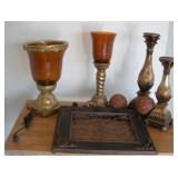 DECORATIVE COLUMN LAMPS-CANDLES-PLAQUES