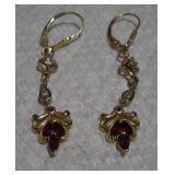 14K GOLD RUBY EARINGS