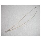 14K GOLD NECKLACE  W/ CRYSTAL PENDANT
