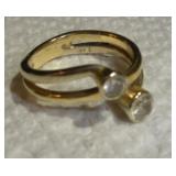 14K GOLD DIAMOND RING W/