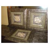 (3) FRAMED PRINTS 20X20 EACH