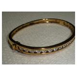 GOLD PLATE STERLING SILVER BRACELET 7IN LONG