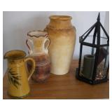 CLAY POTTERY VASES & CANDLE DECORATIONS