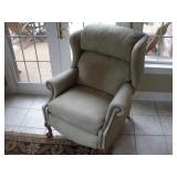 WING BACK SOFT LEATHER RECLINING CHAIR