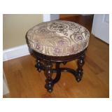UPHOLSTERED 16 INCH ROUND STOOL 19IN TALL