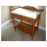 MARBLE TOP WASH TABLE 35X18X32