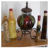 Decorative Jars w/Fruit & Vegetables inside 21 in.