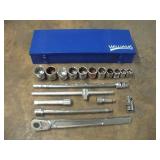 3/4 DRIVE SOCKET SET W/ WILLIAMS RATCHET &