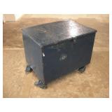 STEEL JOB BOX ON LOCKING CASTERS