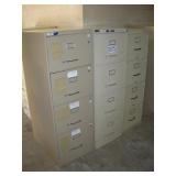 (3) 4 DRAWER FILING CABINETS 18X27X52