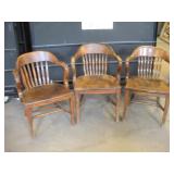 (3) OAK OFFICE CHAIRS