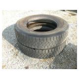(2) 11R 24.5 TRUCK TIRES 15/32 AND 13/32 TREAD--