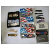 (12) COLLECTABLE AND LOCK BLADE KNIVES