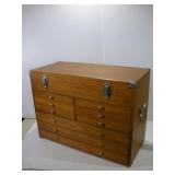 OAK 9 DRAWER MACHINEST TOOL BOX 24X11X17