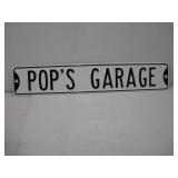 'POP'S GARAGE' METAL SIGN 32X6