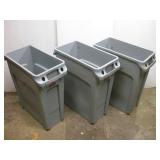 (3) RUBBERMAID COMMERCIAL PLASTIC BINS 20X11X25