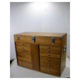 OAK 10 DRAWER MACHINEST TOOL BOX 26X11X19