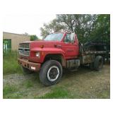 1987 FORD F 800 DIESEL FLAT BED TRUCK