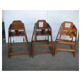 (3) WOODEN HIGH CHAIRS