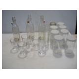 ASSORTED JARS & GLASSES