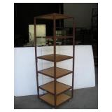 METAL FRAMED DISPLAY SHELF ON WHEELS W/
