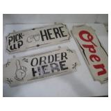 WOODEN PICK UP & OPEN SIGNS 24 IN LONG