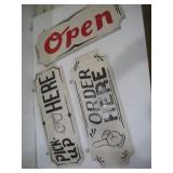 WOODEN PICK UP & OPEN SIGNS 24 IN LONG