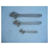 (3) PROTO ADJUSTABLE WRENCHES 6, 10 & 12 IN