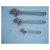 (3) PROTO ADJUSTABLE WRENCHES 6, 10 & 12 IN