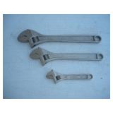 (3) PROTO ADJUSTABLE WRENCHES 6, 10 & 12 IN