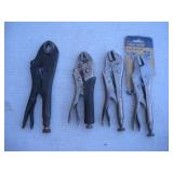 (4) VISE GRIP LOCKING PLIERS 6 & 10 IN