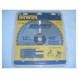 NEW IRWIN 12 IN 40 TOOTH CARBIDE SAW BLADE