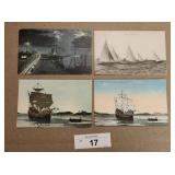 4 - Ships Postcards