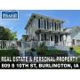 BURLINGTON, IA REAL ESTATE & PERSONAL PROPERTY AUCTION