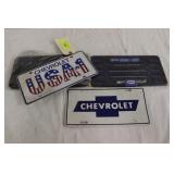 USA1 & Chevy License Plates