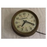 Vintage Santa Fe RR Clock