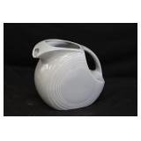 Vintage  Large Disk Silver Gray Fiesta Pitcher