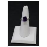 14K Gold Amythyst & Diamond Ring